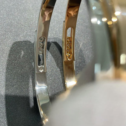 [NOBLE AURA]Move Noa Rose Gold Pavé Diamond Bangle Bracelet