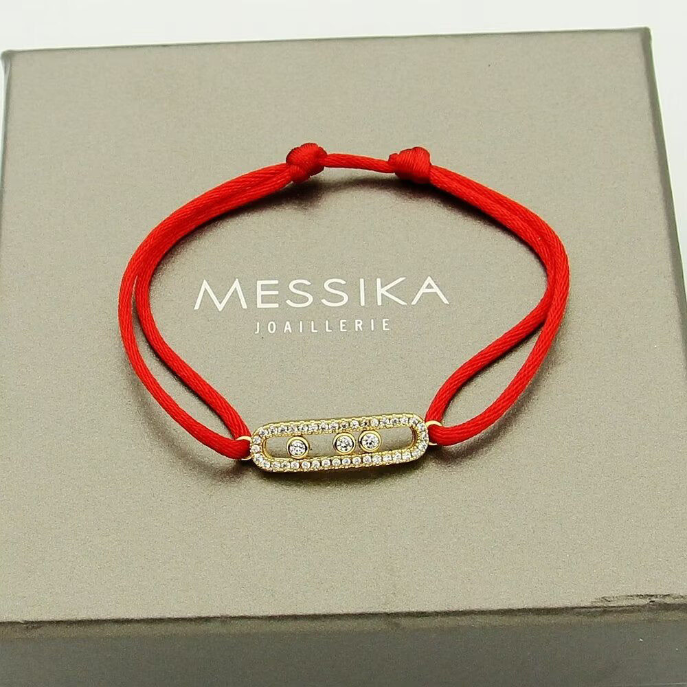 [NOBLE AURA]Messika Care(s) pink cord pavé bracelet