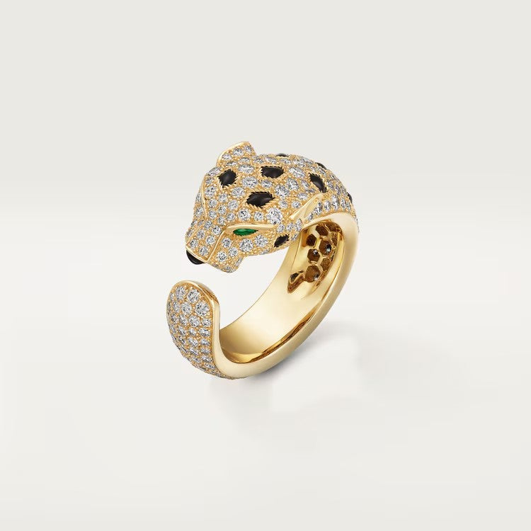 [NOBLE AURA] PANTHERE SPOTTED FULL DIAMOND MEDIUM RING