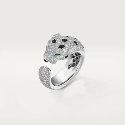 [NOBLE AURA] PANTHERE SPOTTED FULL DIAMOND MEDIUM RING