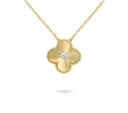 [NOBLE AURA]CLOVER 15MM DIAMOND SINGLE FLOWER NECKLACE COLLECTION