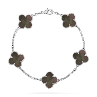 [NOBLE AURA] CLOVER 5 MOTIF GRAY MOP BRACELET COLLECTION