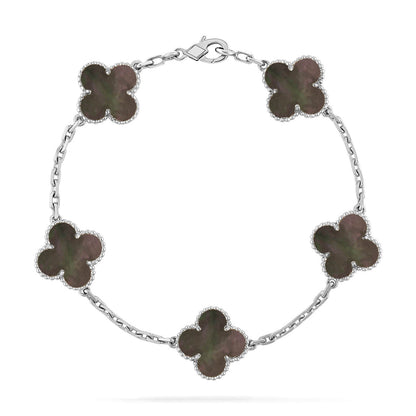 [NOBLE AURA] CLOVER 5 MOTIF GRAY MOP BRACELET COLLECTION