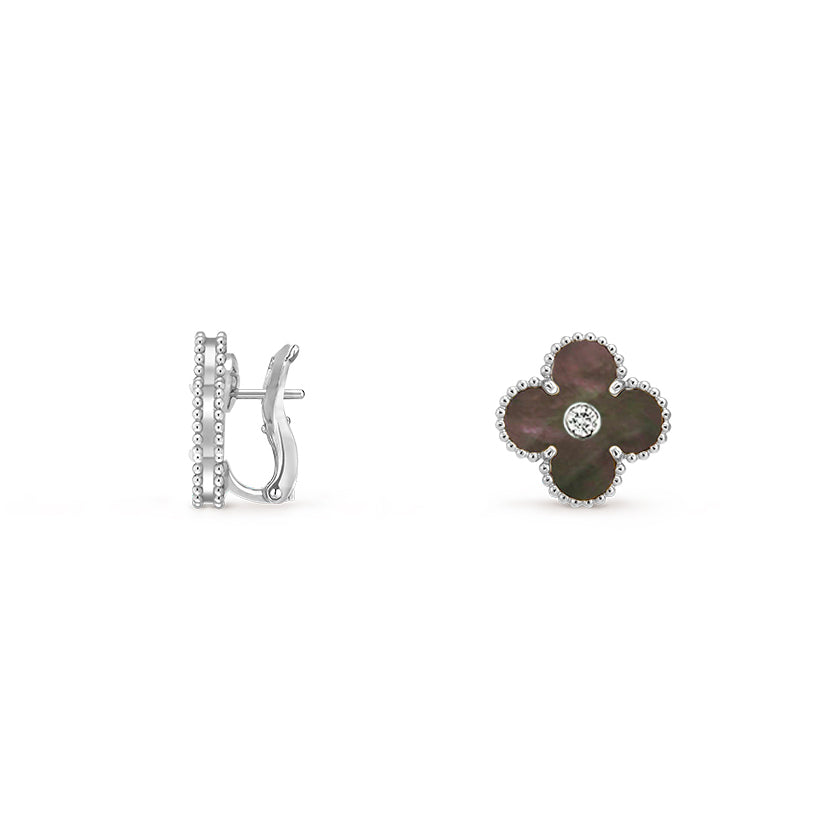 [NOBLE AURA]CLOVER SILVER 15MM MOP DIAMOND EARRINGS COLLECTION