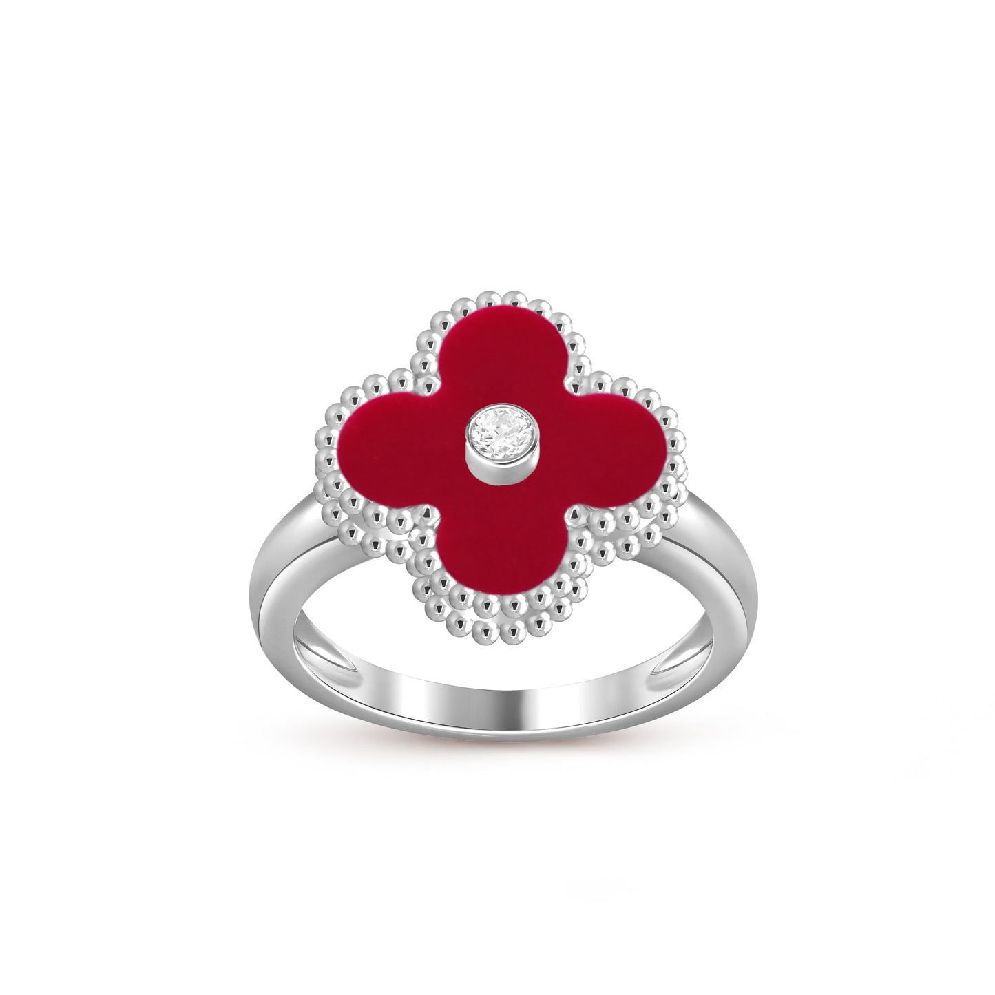 [NOBLE AURA]CLOVER SILVER DIOMND RING COLLECTION