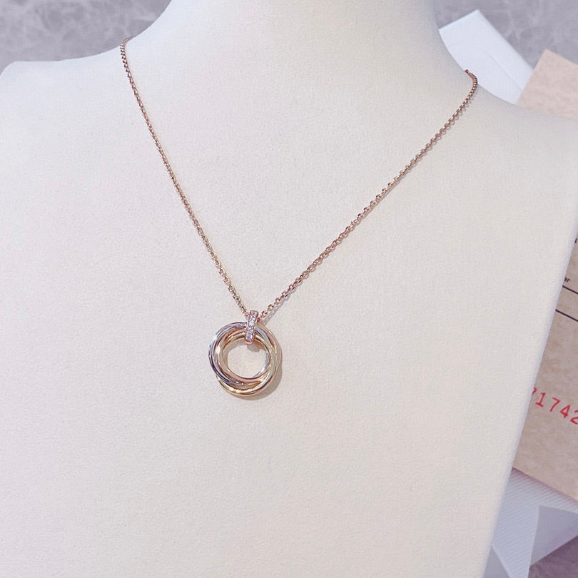 [NOBLE AURA]TRINITY NECKLACE GOLD  DIAMONDS