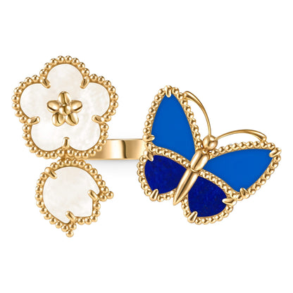 [NOBLE AURA] LUCKY SPRING BUTTERFLY OPEN-FACE RINGS