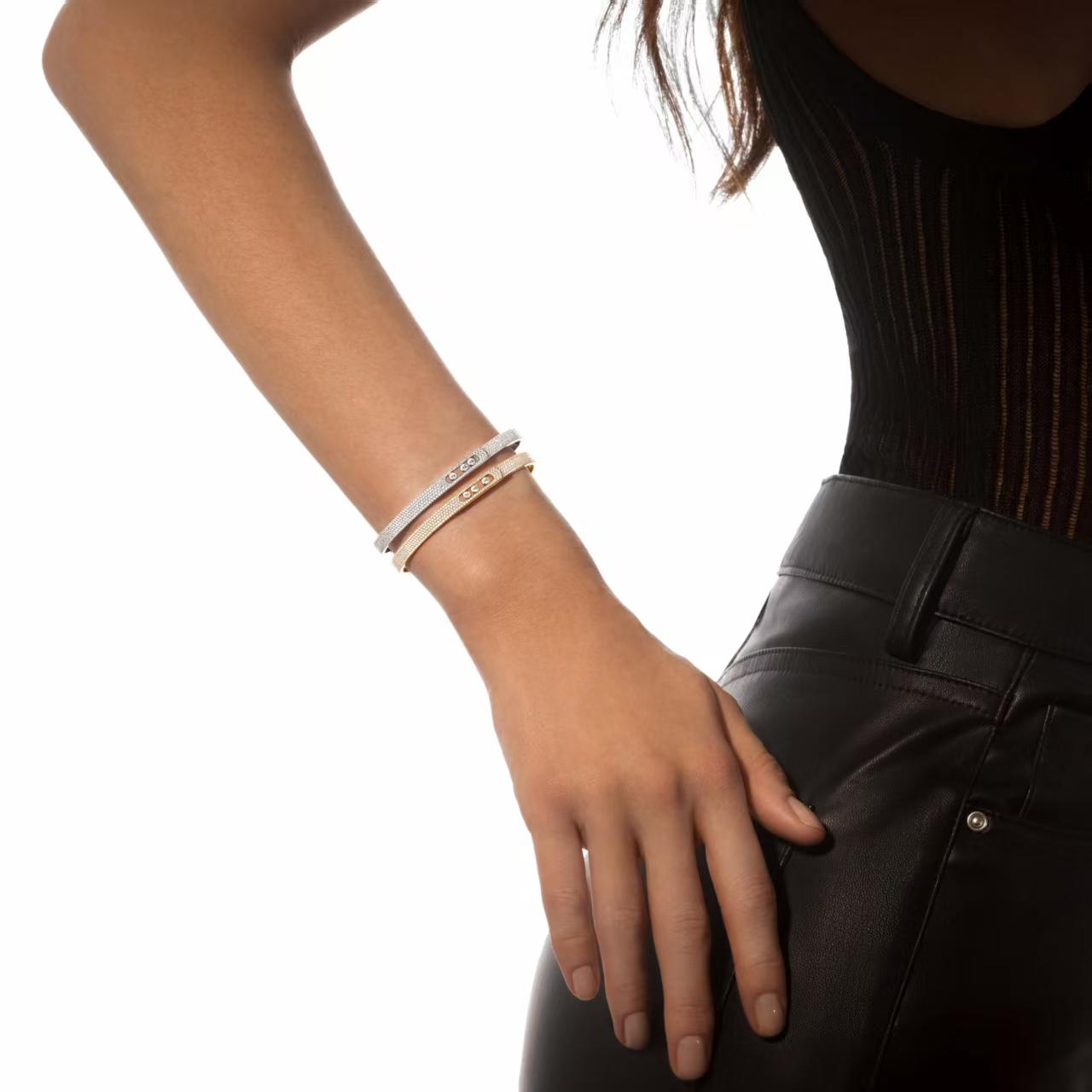 [NOBLE AURA]Move Noa Full Pavé Diamond Bangle Bracelet