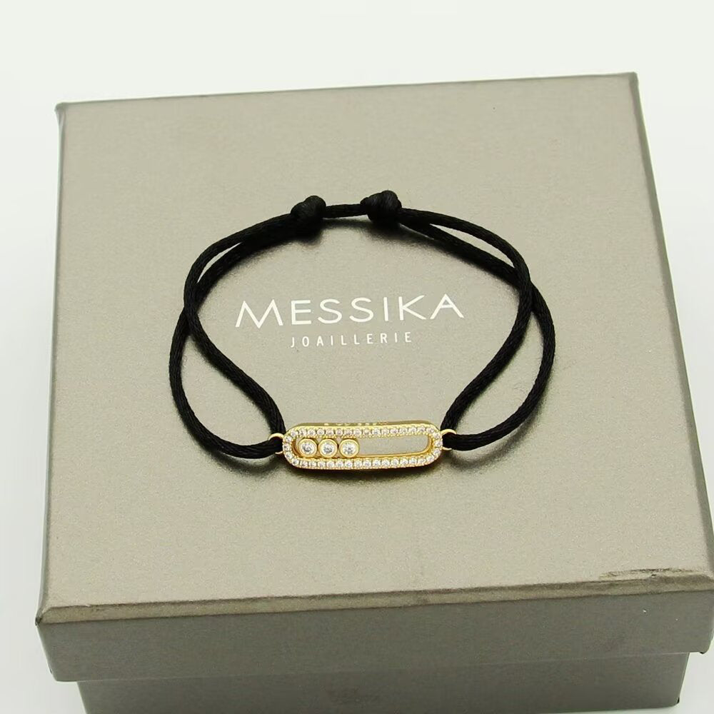[NOBLE AURA]Messika Care(s) pink cord pavé bracelet
