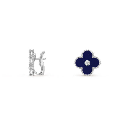 [NOBLE AURA]CLOVER SILVER 15MM MOP DIAMOND EARRINGS COLLECTION