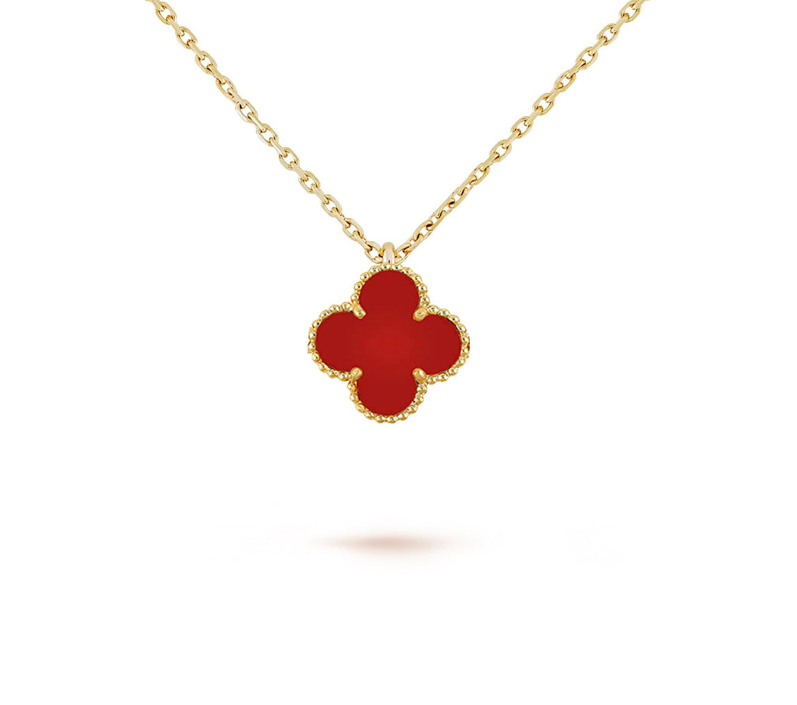 [NOBLE AURA]CLOVER MINI 9.5MM CARNELIANS NECKLACE COLLECTION