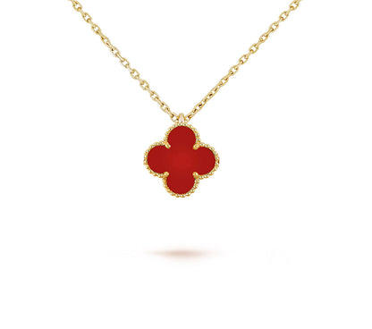 [NOBLE AURA]CLOVER MINI 9.5MM CARNELIANS NECKLACE COLLECTION