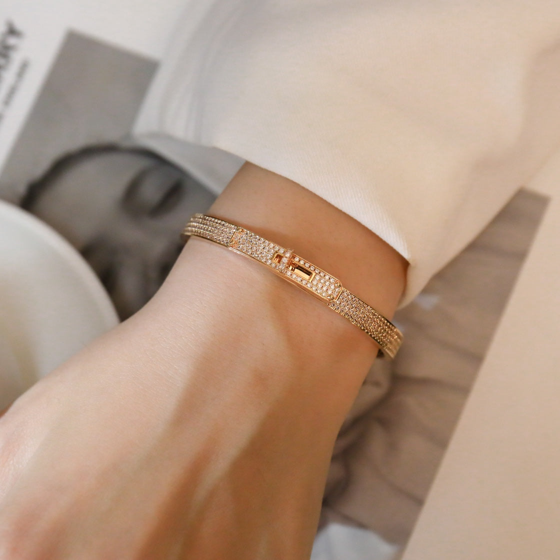[NOBLE AURA]KELLY BRACELET DIAMOND PAVED