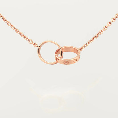 [NOBLE AURA] LOVE DOUBLE RING NECKLACE