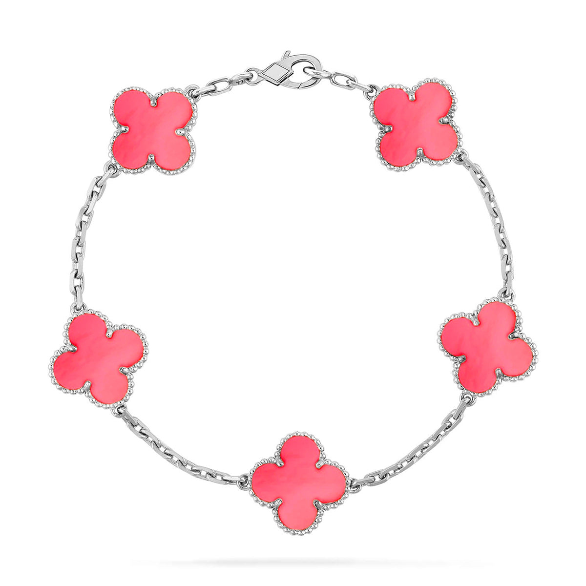 [NOBLE AURA] CLOVER 5 MOTIFS  PINK MOP BRACELET COLLECTION