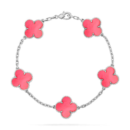 [NOBLE AURA] CLOVER 5 MOTIFS  PINK MOP BRACELET COLLECTION
