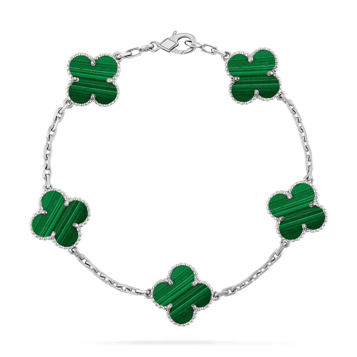 [NOBLE AURA] CLOVER 5 MOTIF MALACHITE BRACELET COLLECTION