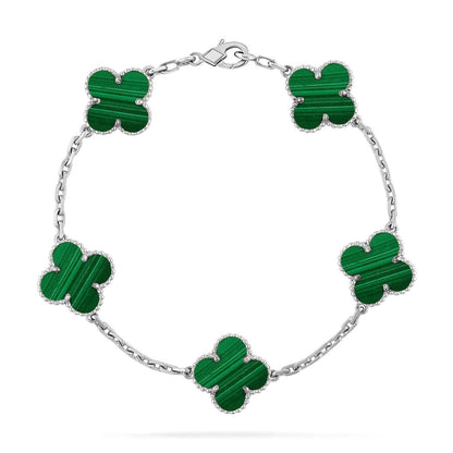 [NOBLE AURA] CLOVER 5 MOTIF MALACHITE BRACELET COLLECTION