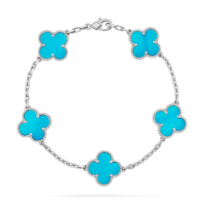 [NOBLE AURA] CLOVER 5 MOTIF TURQUOISE BRACELET COLLECTION