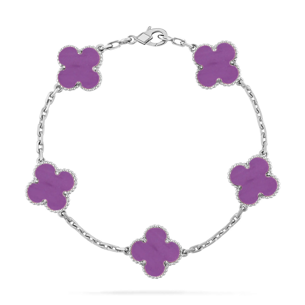 [NOBLE AURA] CLOVER 5 MOTIF VIOLET BRACELET COLLECTION