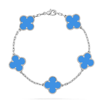 [NOBLE AURA] CLOVER 5 MOTIF BLUE AGATE BRACELET COLLECTION