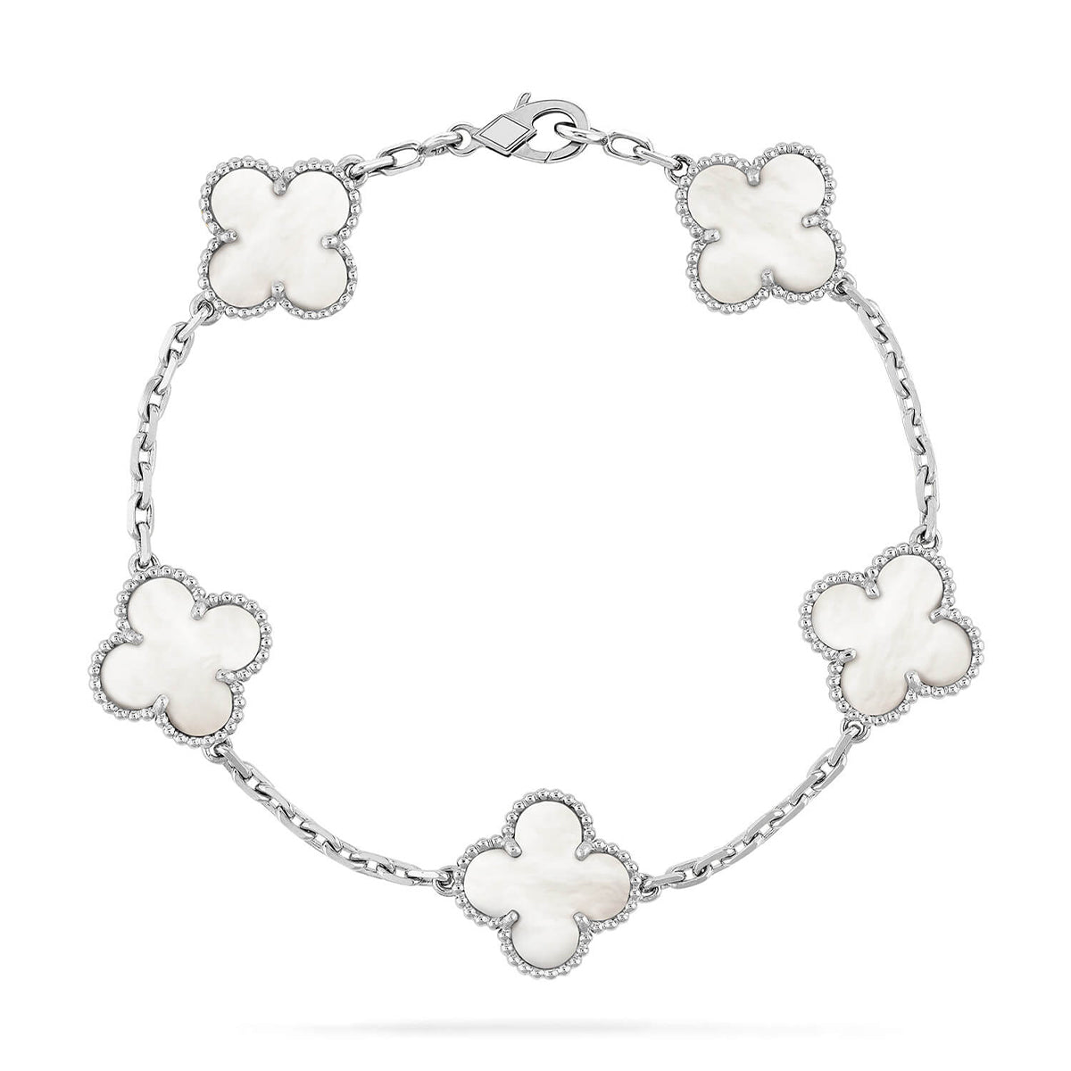 [NOBLE AURA]CLOVER WHITE PEARL MOP 5 MOTIF BRACELET COLLECTION