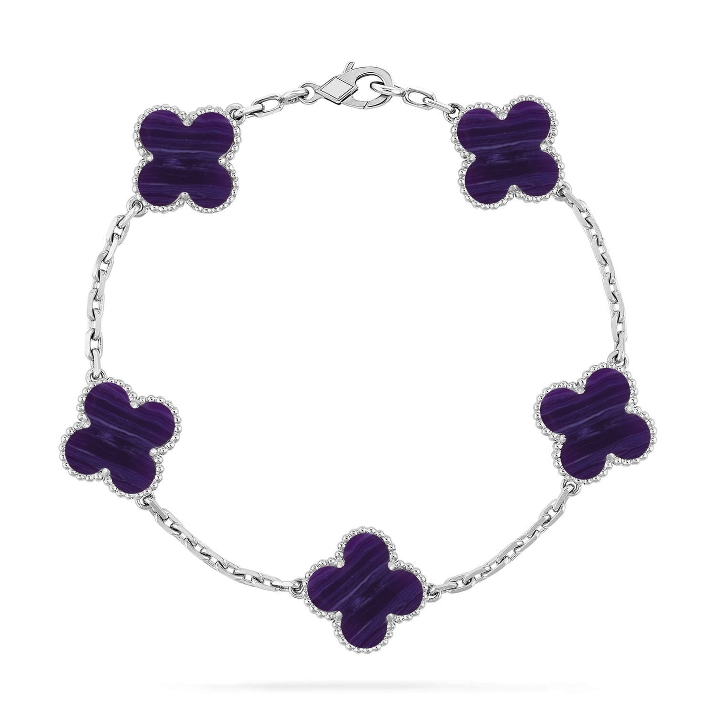 [NOBLE AURA]CLOVER 5 MOTIF PURPLE STRIPES BRACELET COLLECTION