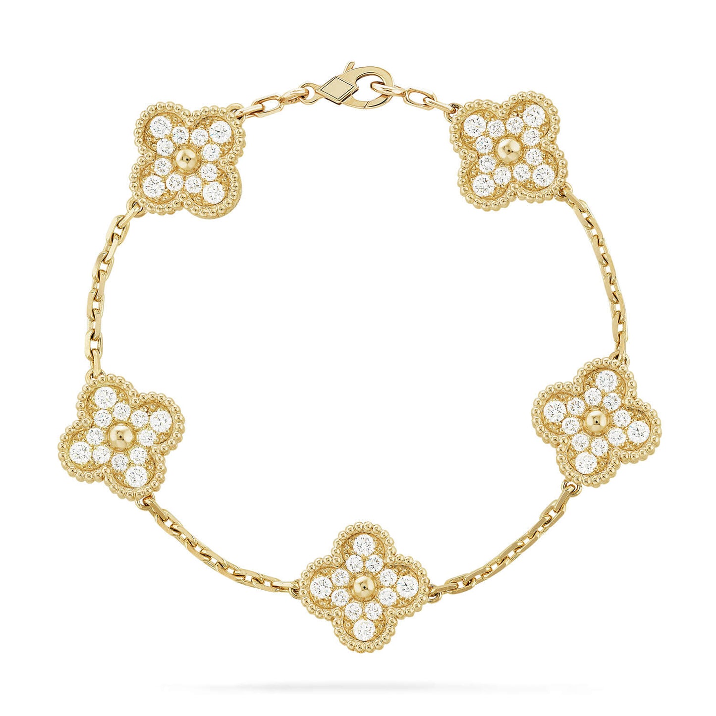 [NOBLE AURA] CLOVER 5 MOTIF FULL DIAMOND BRACELET COLLECTION