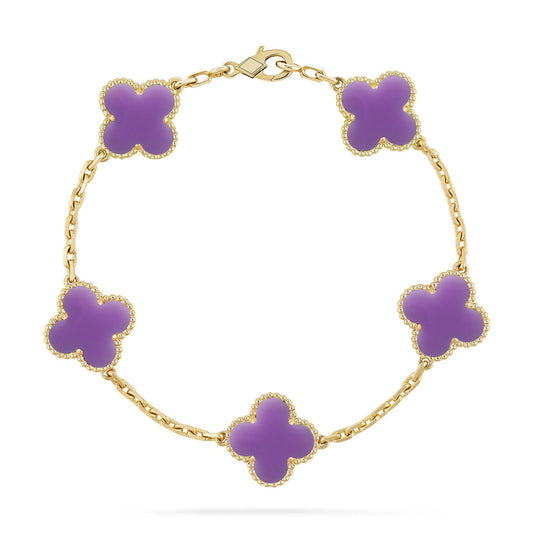 [NOBLE AURA]CLOVER 5 MOTIF LIGHT PURPLE BRACELET COLLECTION
