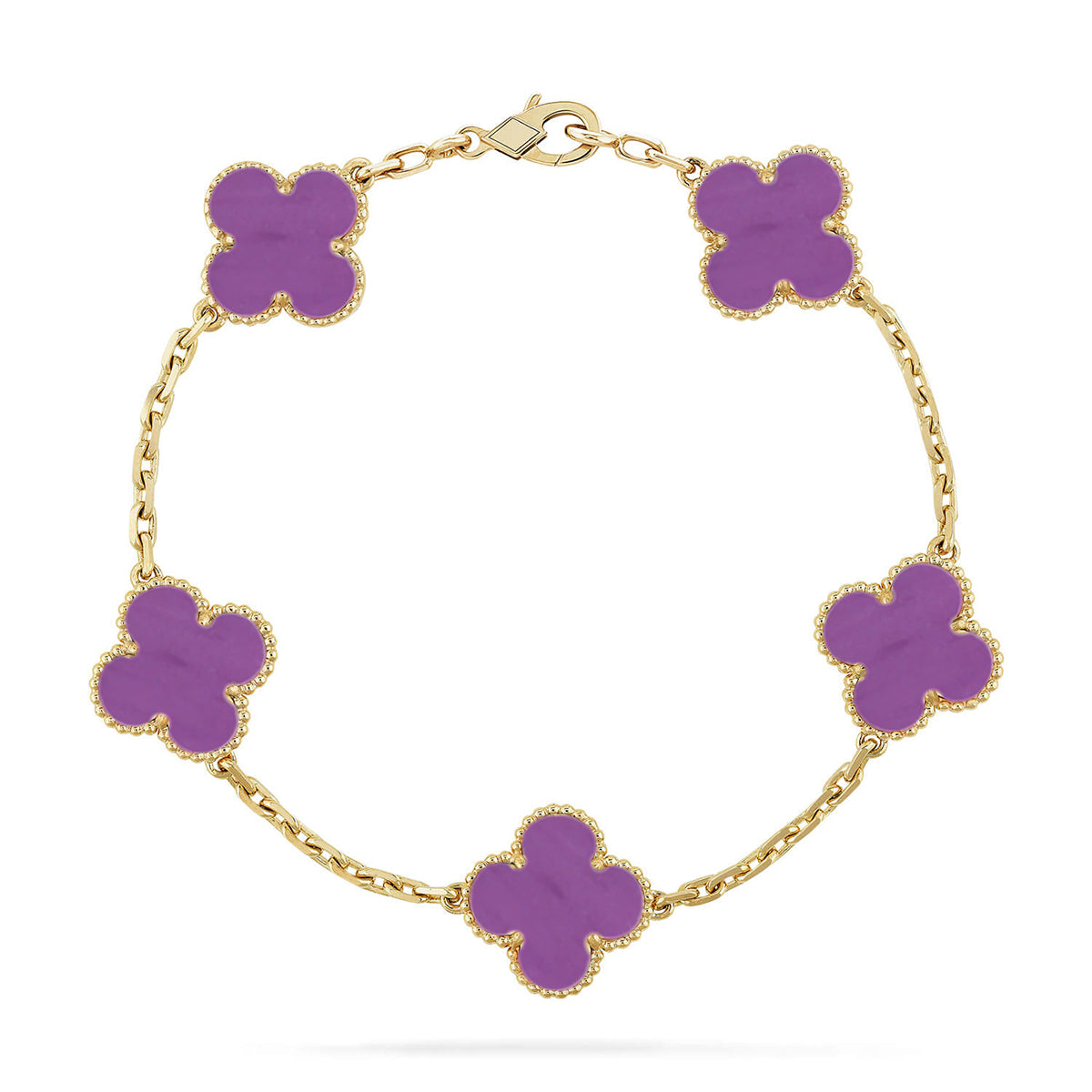 [NOBLE AURA] CLOVER 5 MOTIF VIOLET BRACELET COLLECTION