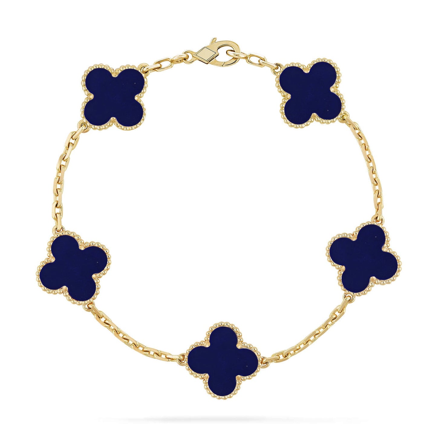 [NOBLE AURA]CLOVER 5 MOTIF LAPIS LAZULI BRACELET COLLECTION