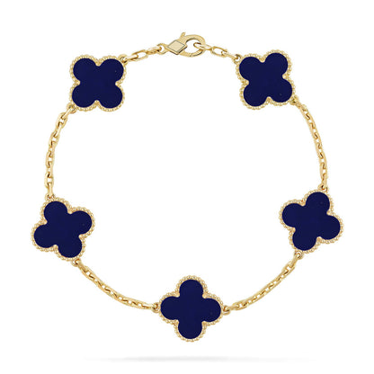 [NOBLE AURA]CLOVER 5 MOTIF LAPIS LAZULI BRACELET COLLECTION