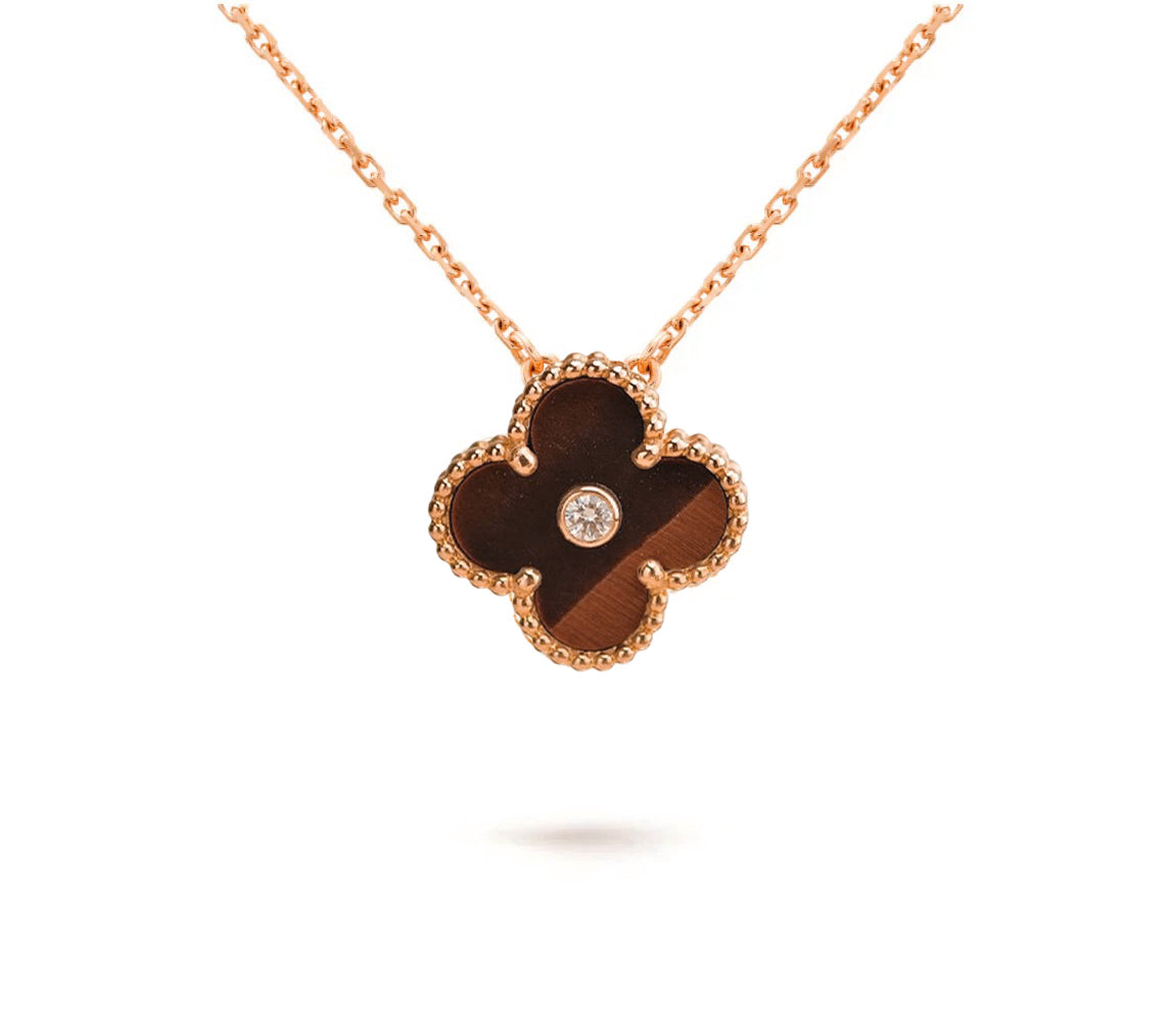 [NOBLE AURA]CLOVER 15MM DIAMOND SINGLE FLOWER NECKLACE COLLECTION