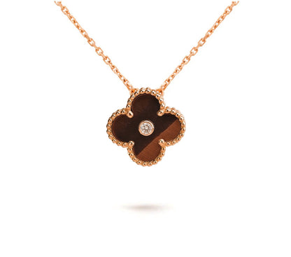 [NOBLE AURA]CLOVER 15MM DIAMOND SINGLE FLOWER NECKLACE COLLECTION