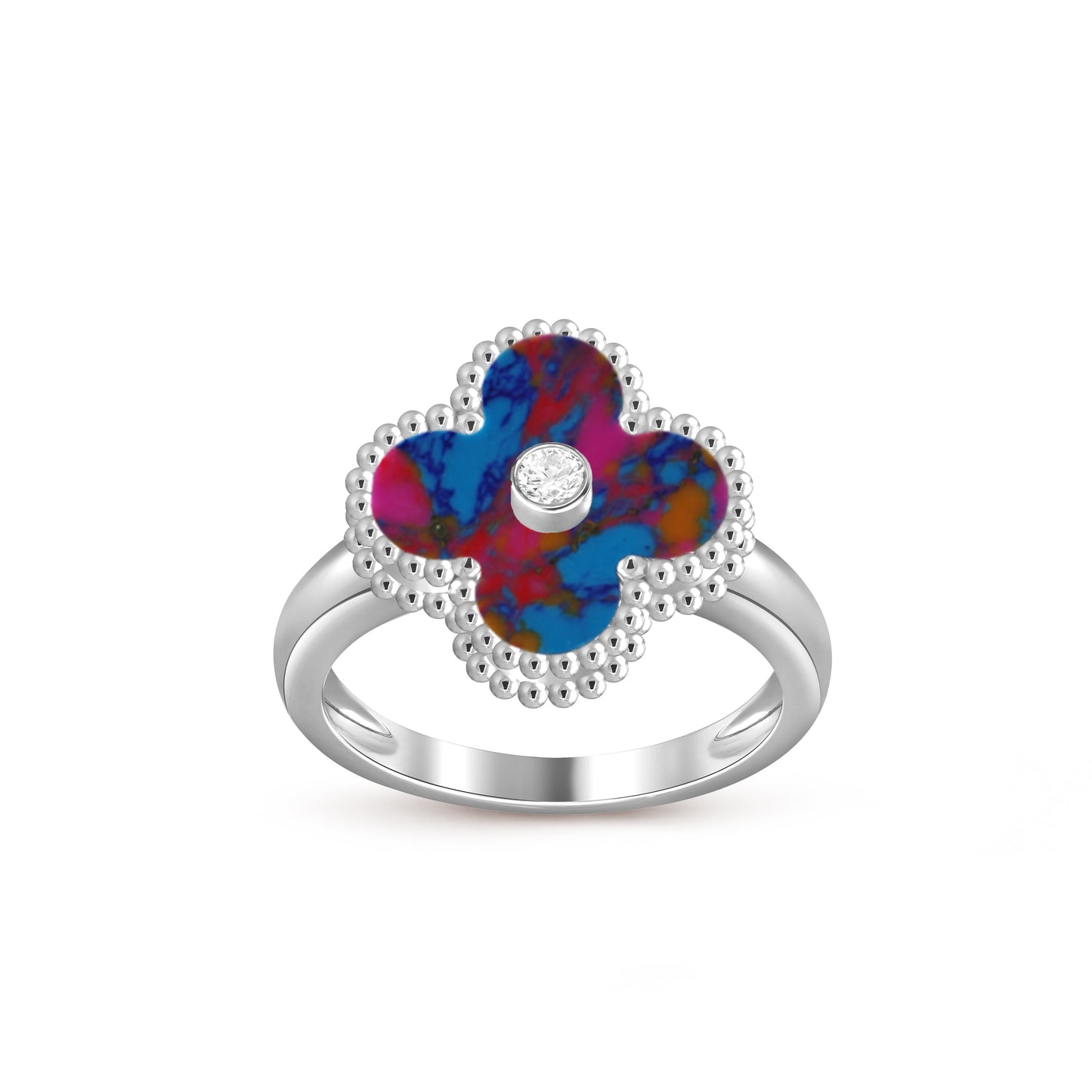 [NOBLE AURA]CLOVER SILVER DIOMND RING COLLECTION