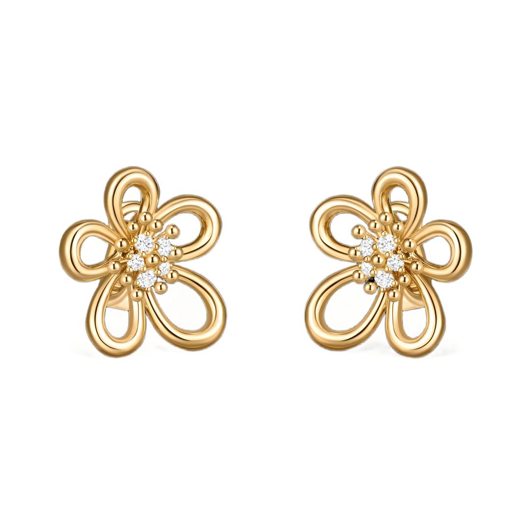[NOBLE AURA] FLOWERLACE EARRING 5 DIAMONDS