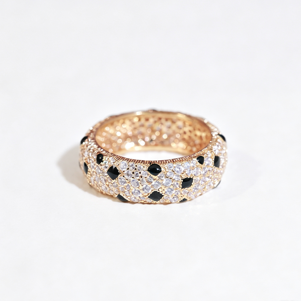 [NOBLE AURA] PANTHERE SPOTTED FULL DIAMOND RING