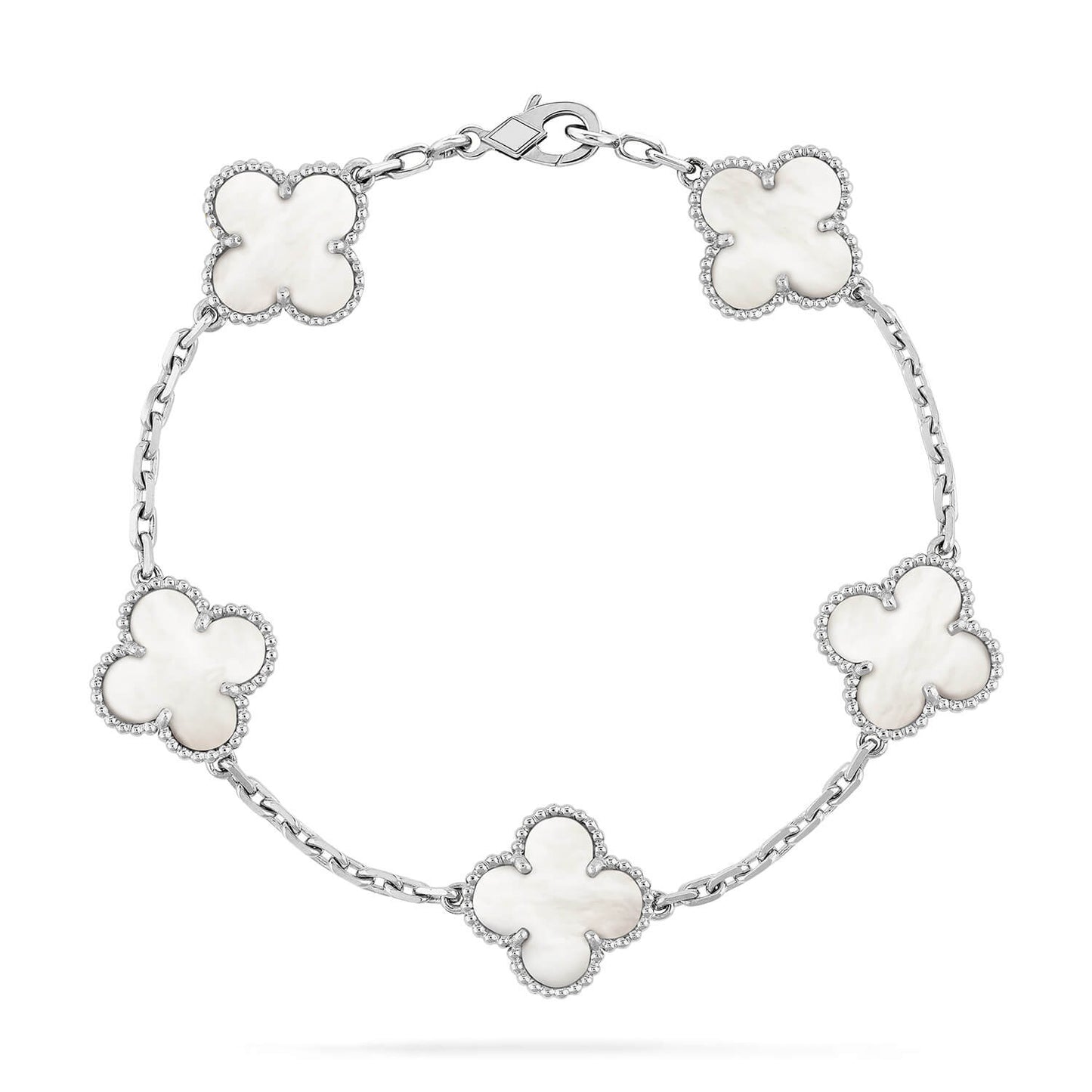 [NOBLE AURA]CLOVER SILVER MOP 5 MOTIF BRACELET