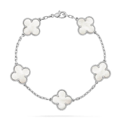 [NOBLE AURA]CLOVER SILVER MOP 5 MOTIF BRACELET