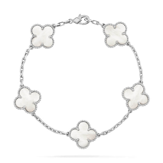 [NOBLE AURA]CLOVER SILVER MOP 5 MOTIF BRACELET