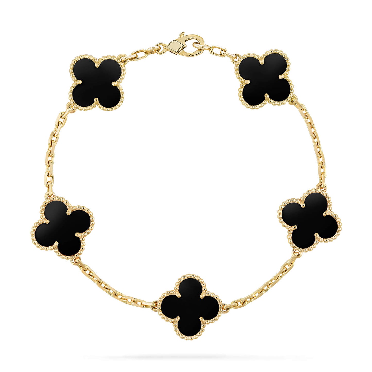 [NOBLE AURA]CLOVER  5 MOTIFS BLACK ONYX BRACELET