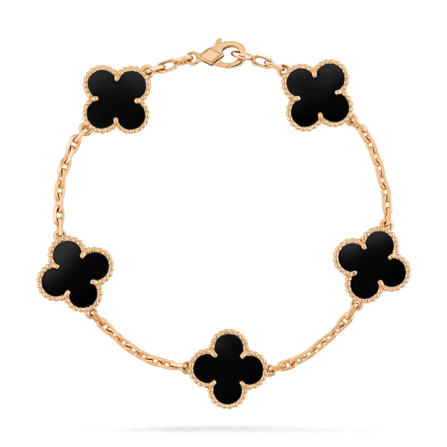 [NOBLE AURA]CLOVER  5 MOTIFS BLACK ONYX BRACELET