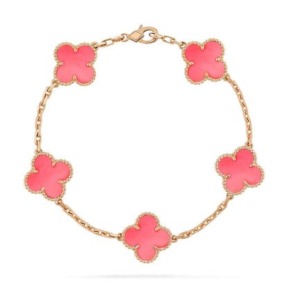 [NOBLE AURA]CLOVER 5 PINK MOP BRACELET