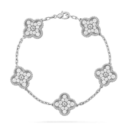 [NOBLE AURA]CLOVER 5 MOTIFS  DIAMOND BRACELET SILVER