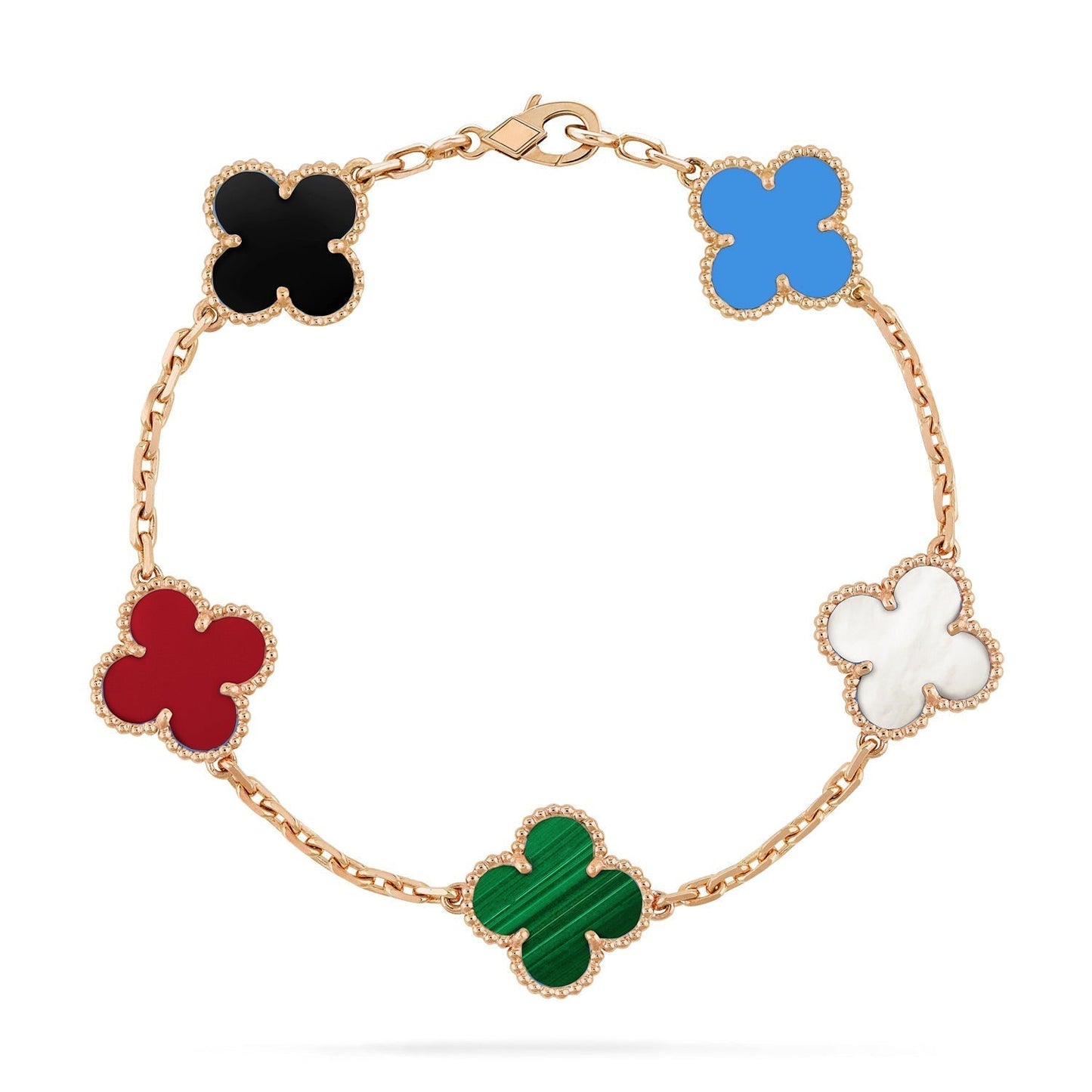 [NOBLE AURA]CLOVER 5 MOTIFS MULTICOLOR  BRACELET