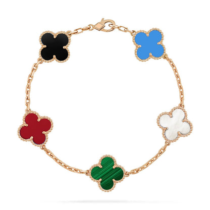 [NOBLE AURA]CLOVER 5 MOTIFS MULTICOLOR  BRACELET