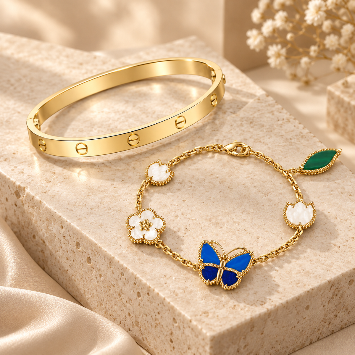 [NOBLE AURA]Lucky Spring & Love Bracelet Stack Set
