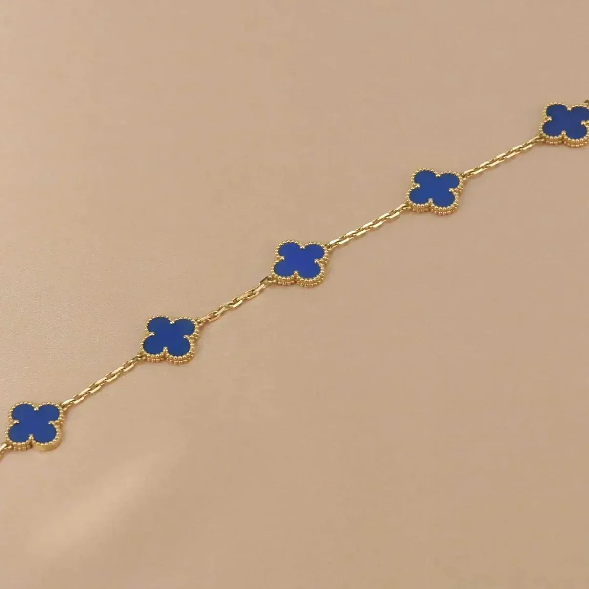 [NOBLE AURA] CLOVER 5 MOTIF BLUE AGATE BRACELET COLLECTION
