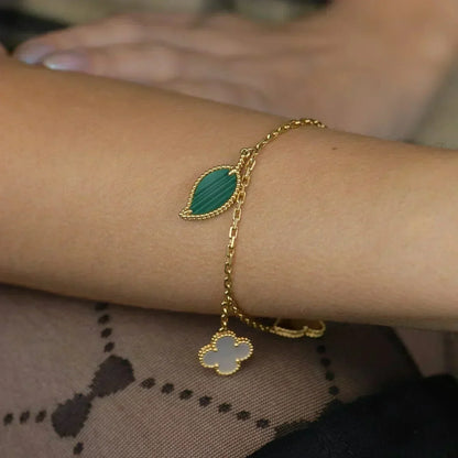 [NOBLE AURA]LUCKY SPRING 5 MOTIF GOLD BRACELET