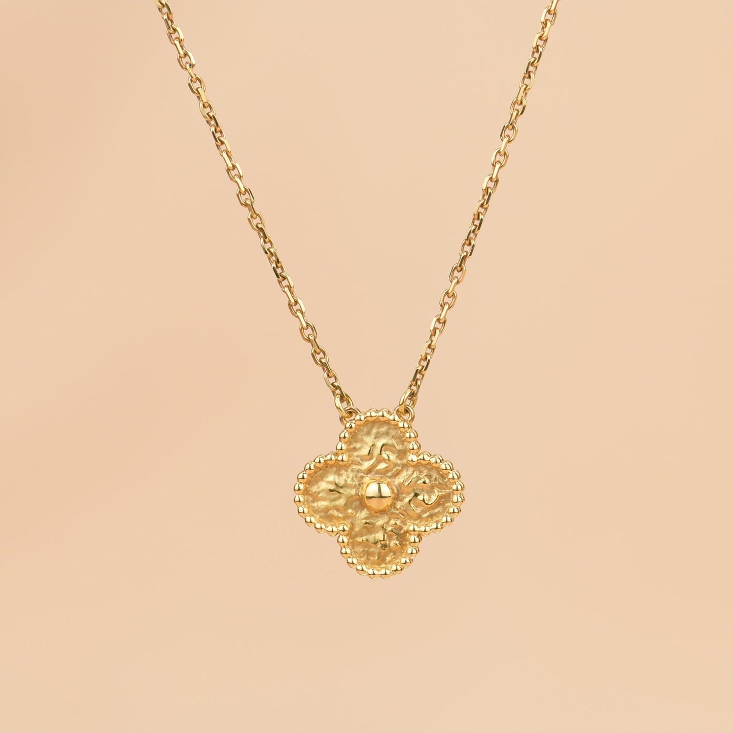 [NOBLE AURA]CLOVER 15MM  BRONZING NECKLACE